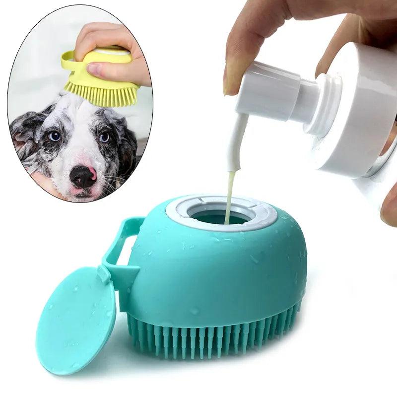 Escova de Silicone Massageadora para Banho - Cachorro/Gato - Smart Buy